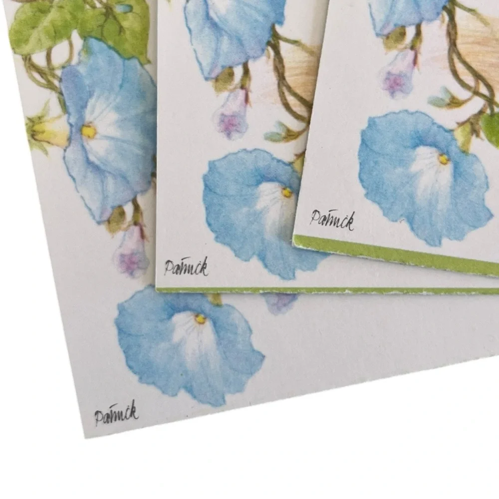 Vintage Tri-Fold Greeting Cards Squirrel on a Morning Glory Blank